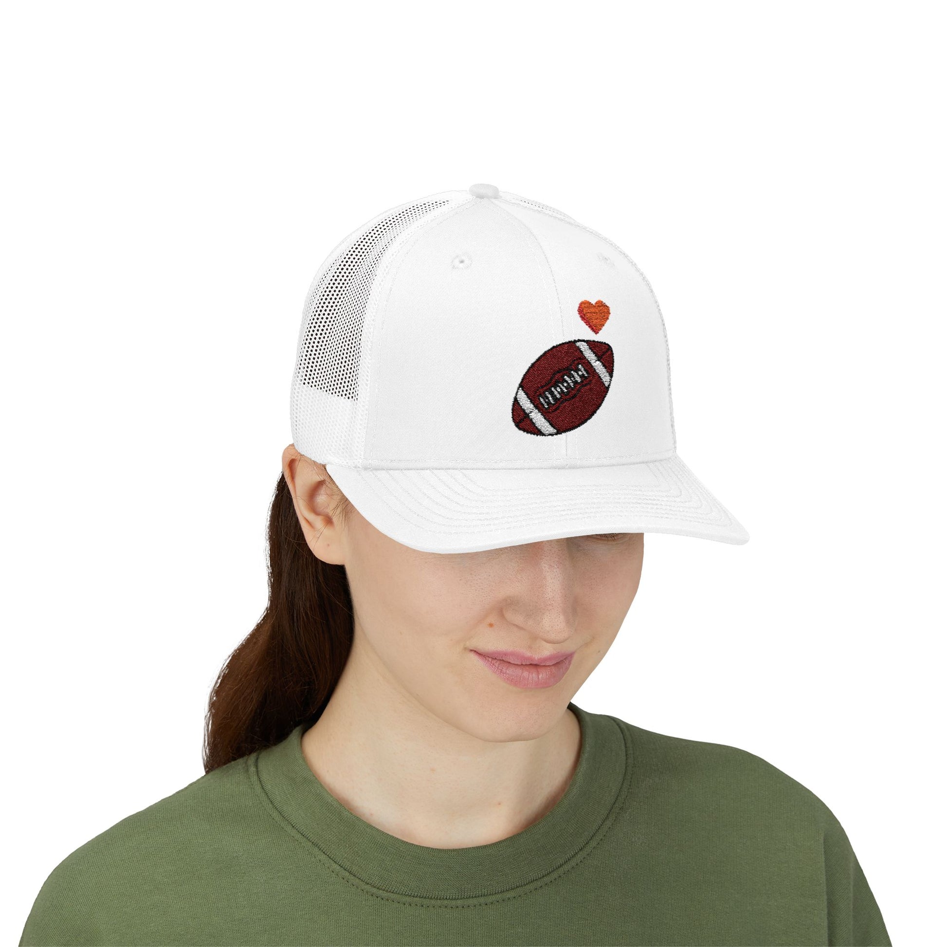 Football Love Snapback Trucker Cap, Sports Hat, Gift for Sports Fans, Casual Wear, Outdoor Activities - TRV
