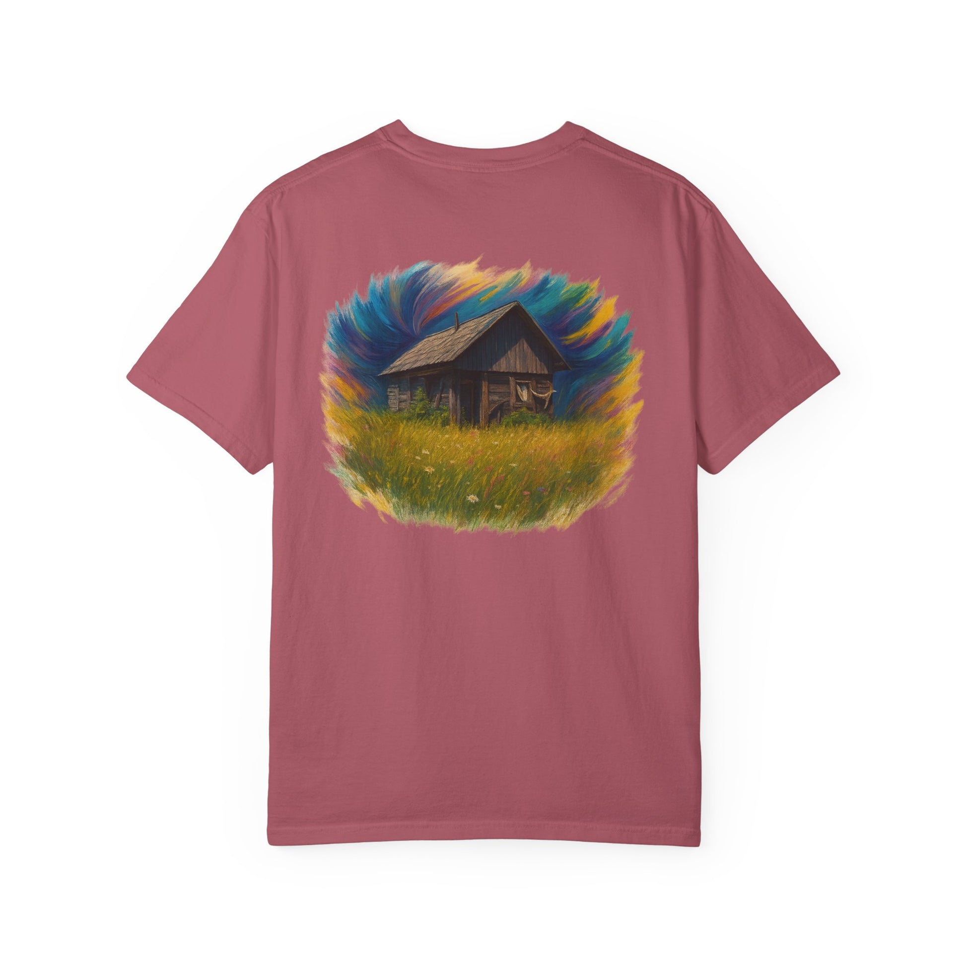 Rustic Landscape T-shirt | Relaxed Fit Tee, Casual Wear, Nature Lover Gift, Summer Outing Top, Eco-Friendly Apparel - TRV