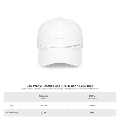 Silhouette Batter baseball cap by Printify, featuring a classic hat design with a batter silhouette graphic on the front.