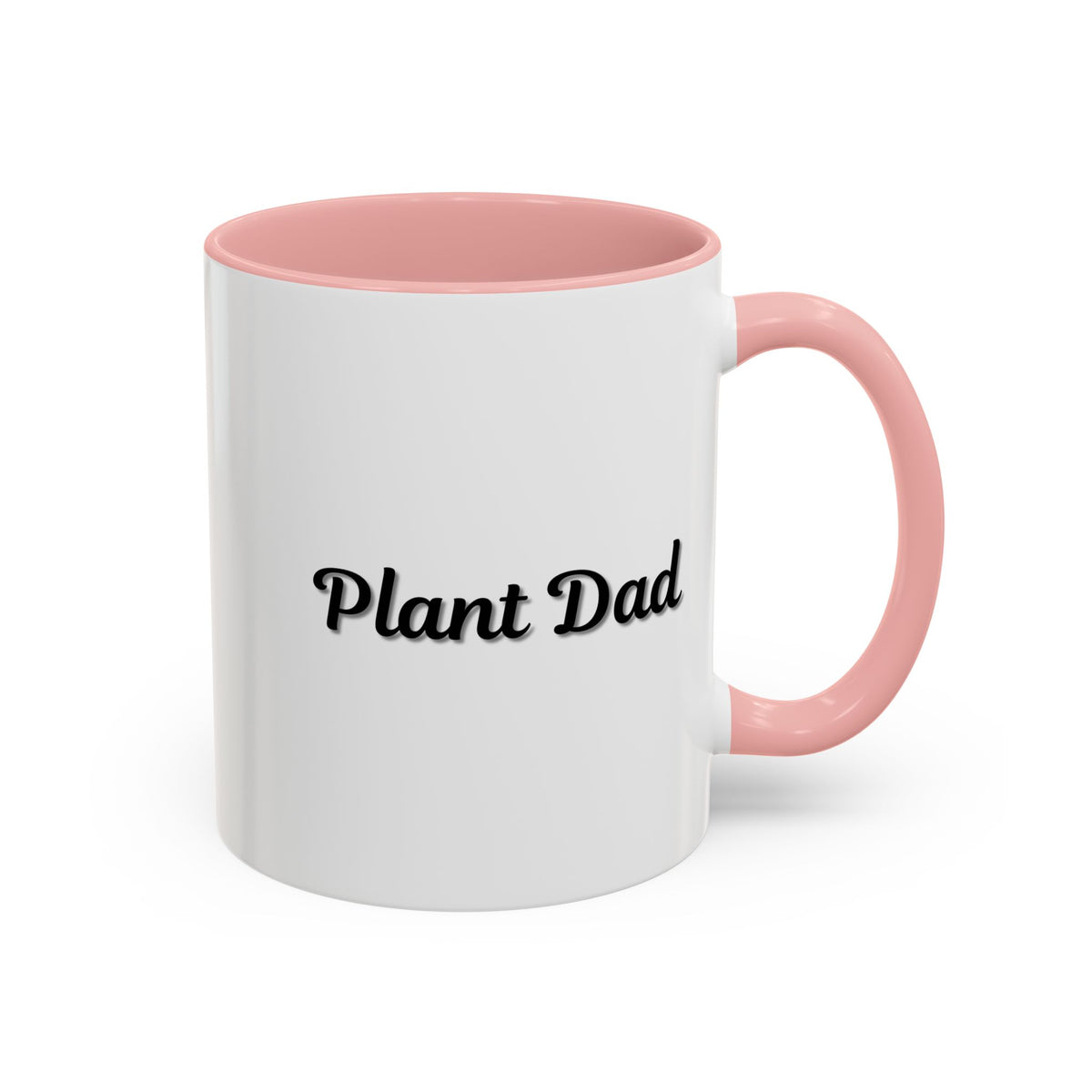 Black-handle Plant Dad coffee mug featuring a plant lover design, 11oz or 15oz capacity, perfect for plant enthusiasts.