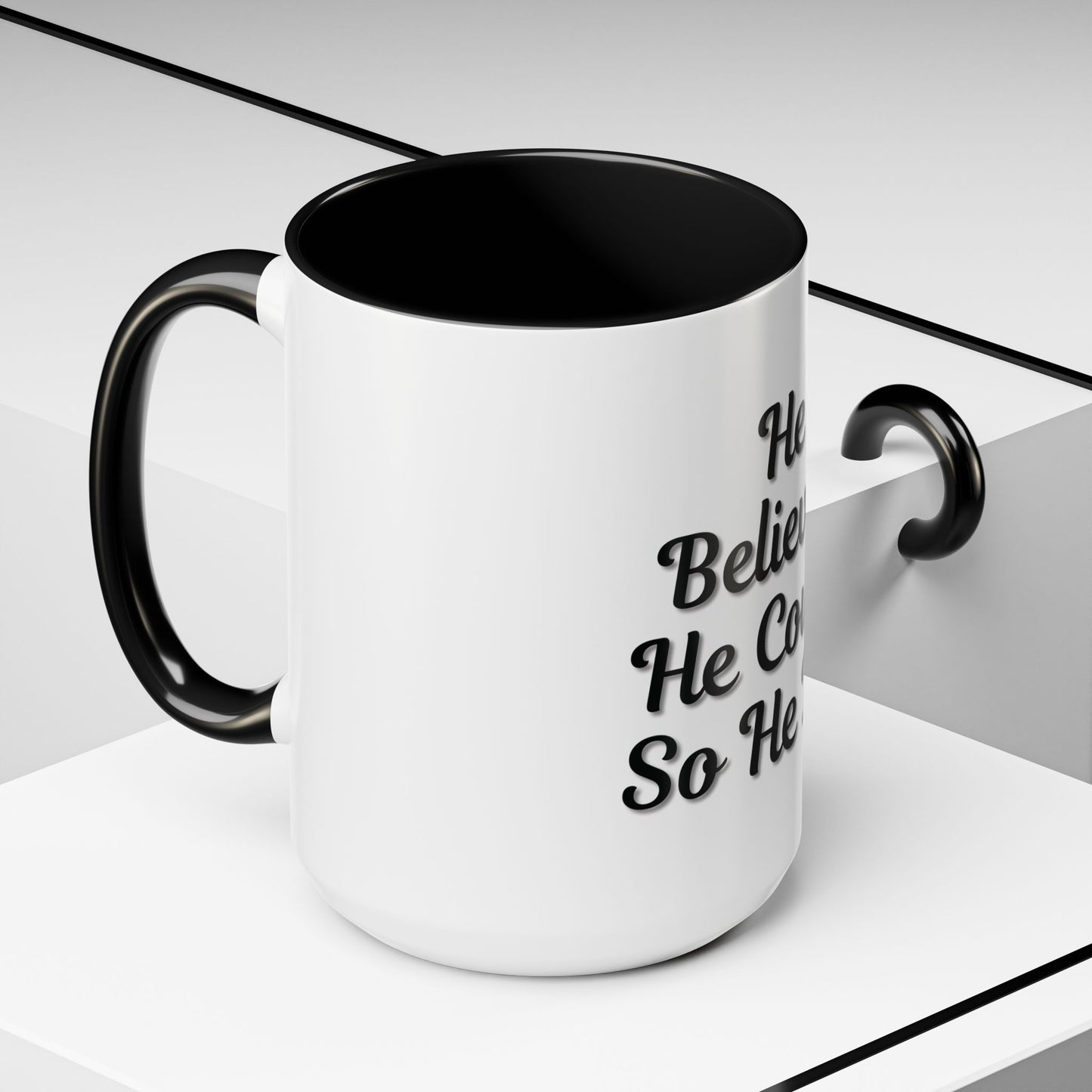 Inspirational Accent Coffee Mug - 'He Believed He Could, So He Did' - Perfect Gift for Motivational Moments - TRV
