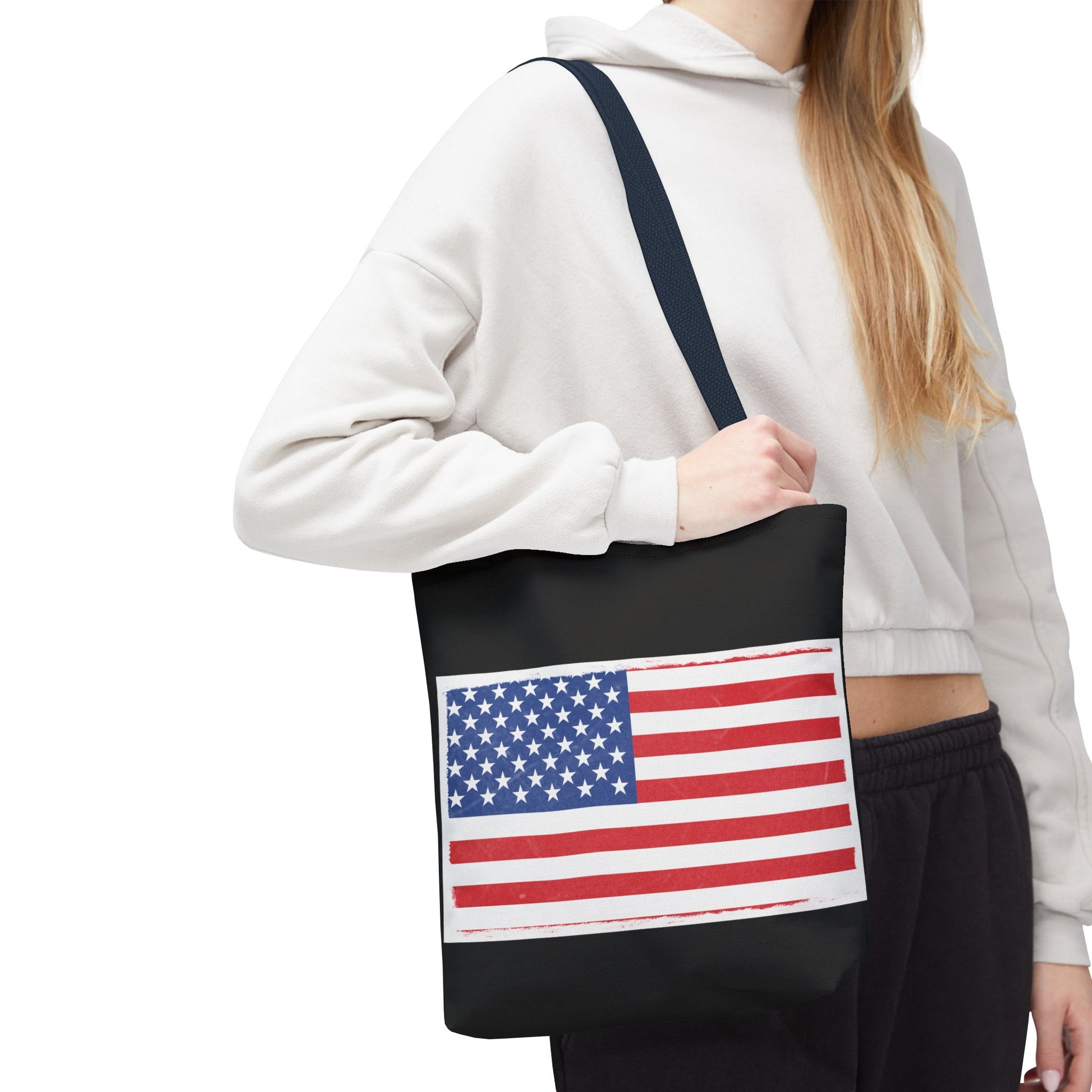 Patriotic Tote Bag, American Flag Carryall, Beach Bag, Reusable Shopping Tote, Independence Day Gift - TRV