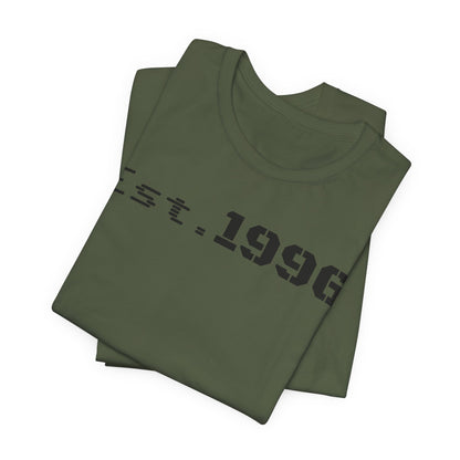 Unisex Jersey Tee - 'Est. 1996' Graphic Shirt, Birthday Gift, Casual Wear, Vintage Style, Retro Fashion, Gift for Him/Her - TRV