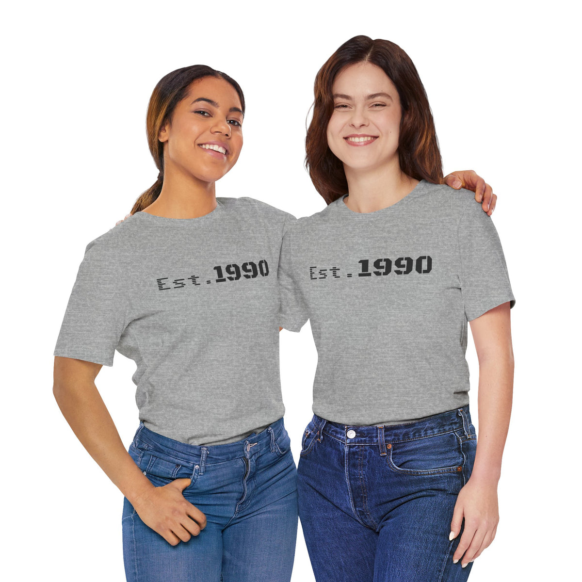 Vintage Est. 1990 T-Shirt by Printify featuring a classic design celebrating the birth year on a comfortable cotton tee.