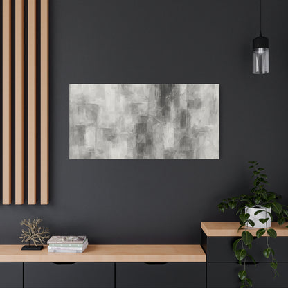 Abstract grey brushstroke canvas wall art by Printify, modern neutral design on matte stretched canvas.