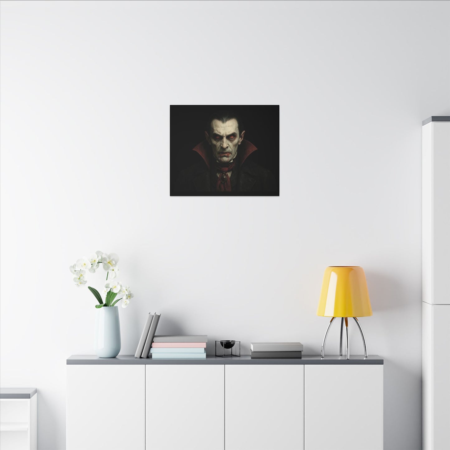 Vampire Portrait Canvas Wall Art – Gothic Dracula Matte Stretched Print