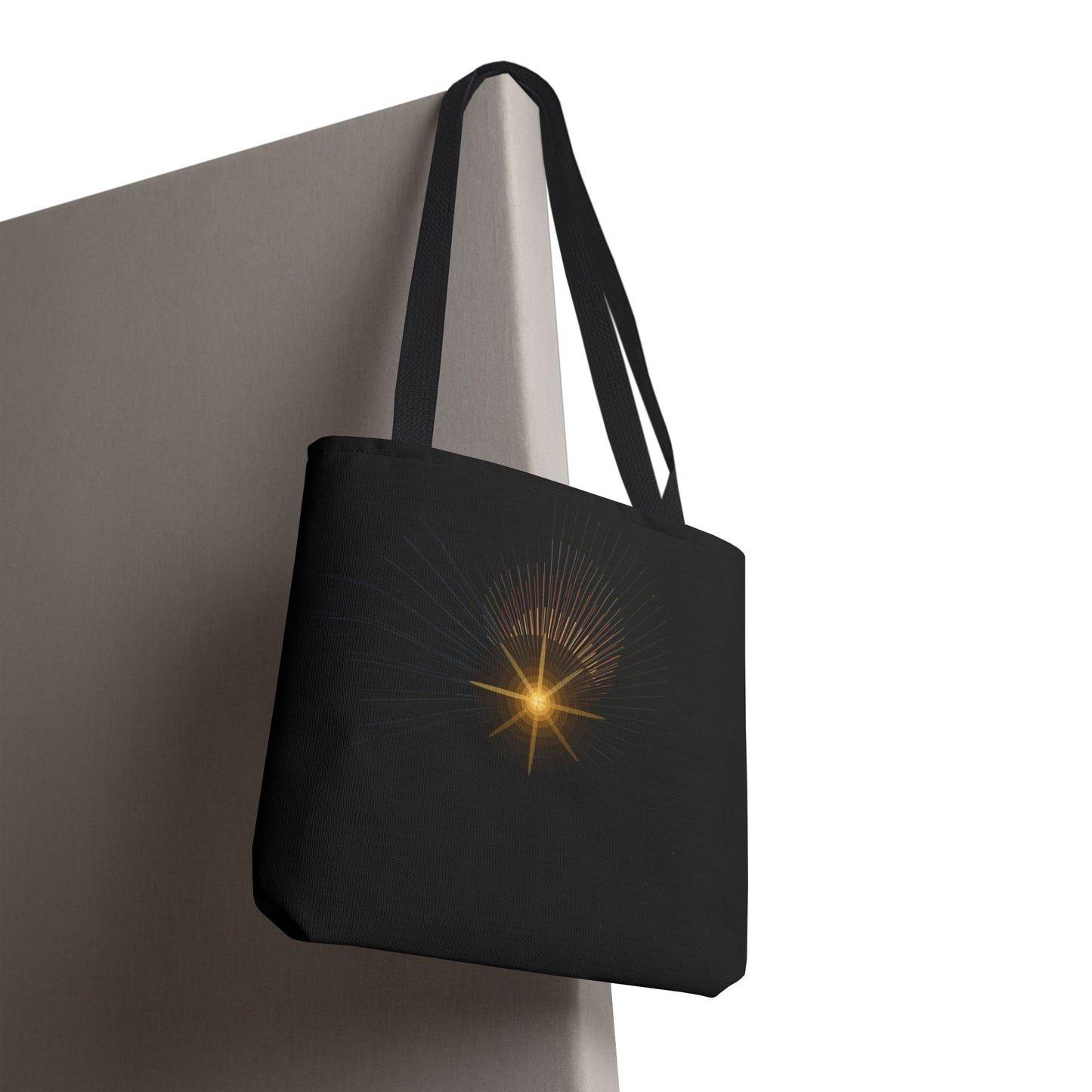 Radiant Starburst Tote Bag | Golden Light Celestial Design - TRV