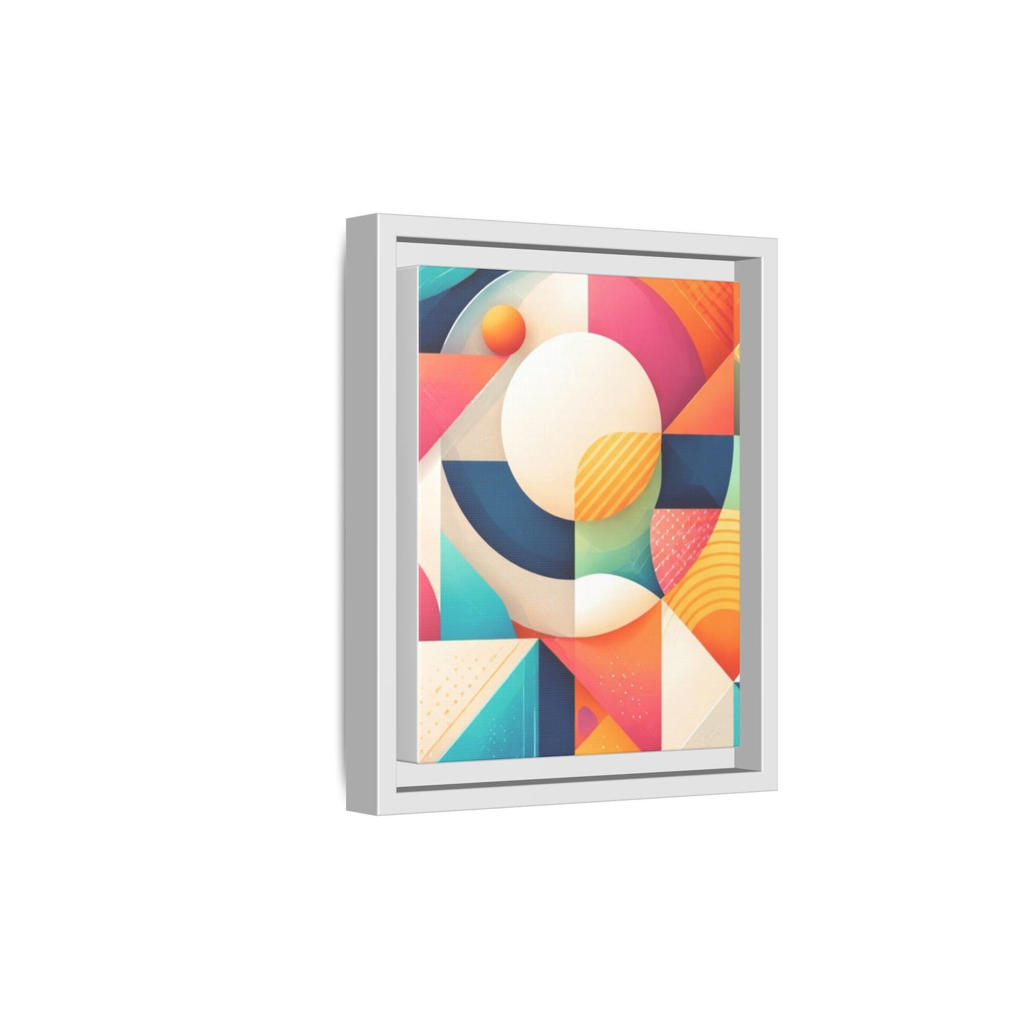 Colorful Geometric Abstract Art Matte Canvas Framed