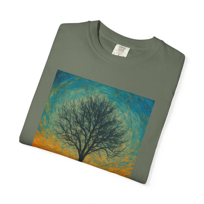 Nature-Themed Unisex Garment-Dyed T-Shirt - Tree Design, Bohemian Tee, Nature Lover Gift, Eco-Friendly Fashion, Casual Wear - TRV