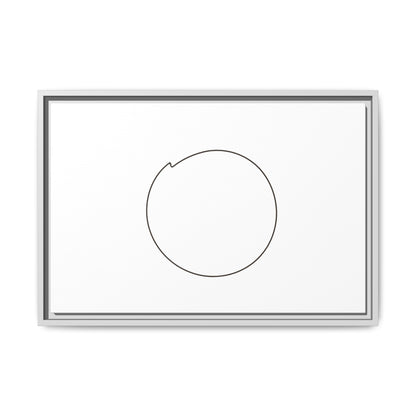 Framed matte canvas wall art featuring a minimal circular line design, printed by Printify for modern home decor.