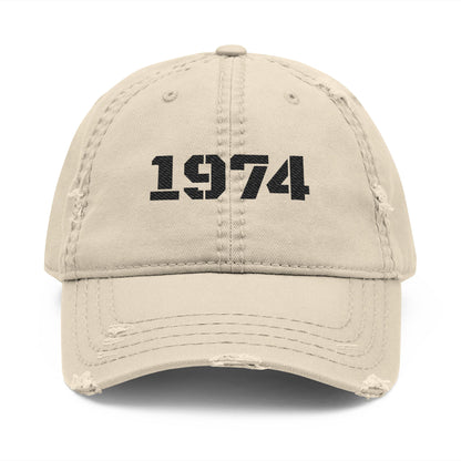 Distressed Dad Hat with Embroidered 1974, Vintage Cap for Dads, Casual Lifestyle Hat, Father's Day Gift, Birthday Gift for Men - TRV