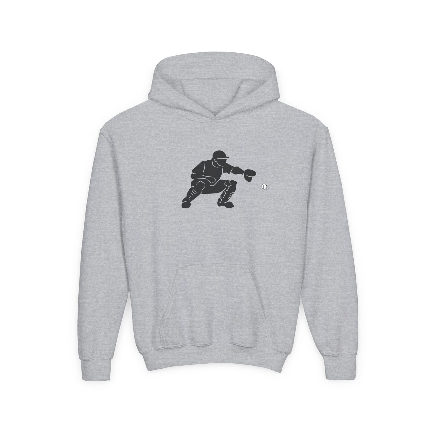 Youth Baseball Catcher Hoodie, Sporty Sweatshirt for Kids, Perfect Gift for Young Athletes, Team Spirit Gear, Sports Event Apparel