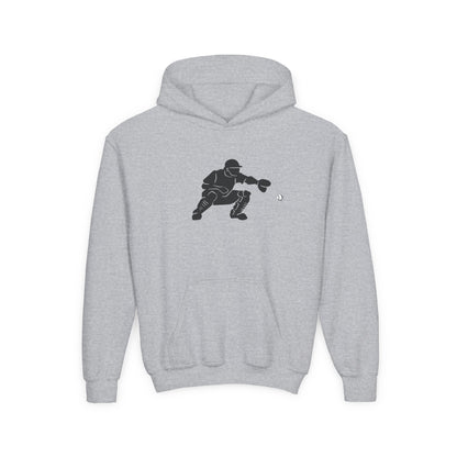 Youth Baseball Catcher Hoodie, Sporty Sweatshirt for Kids, Perfect Gift for Young Athletes, Team Spirit Gear, Sports Event Apparel