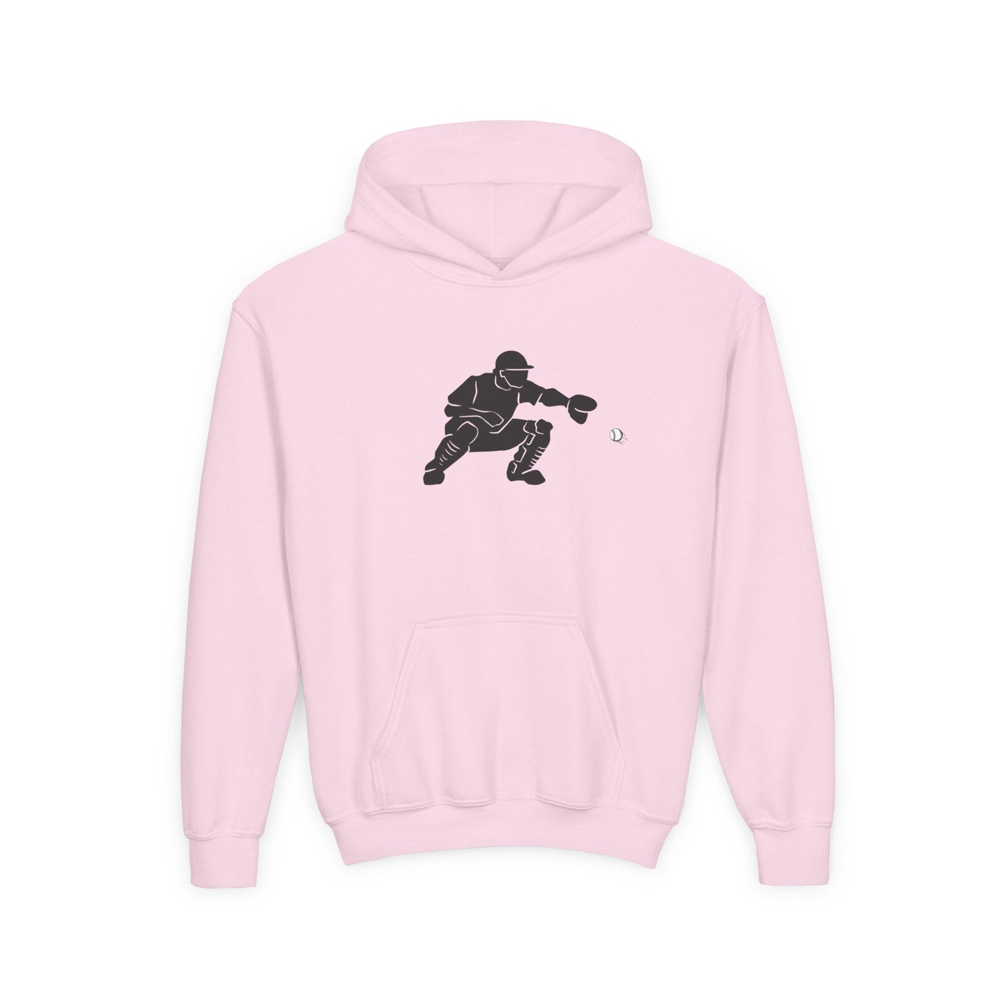 Youth Baseball Catcher Hoodie, Sporty Sweatshirt for Kids, Perfect Gift for Young Athletes, Team Spirit Gear, Sports Event Apparel