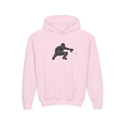 Youth Baseball Catcher Hoodie, Sporty Sweatshirt for Kids, Perfect Gift for Young Athletes, Team Spirit Gear, Sports Event Apparel