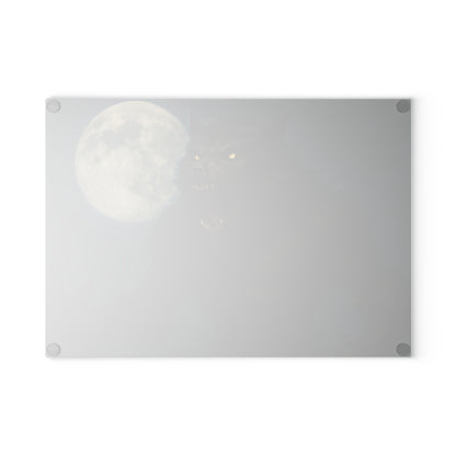 Glass Cutting Board — Howling Werewolf Moon Night Illustration