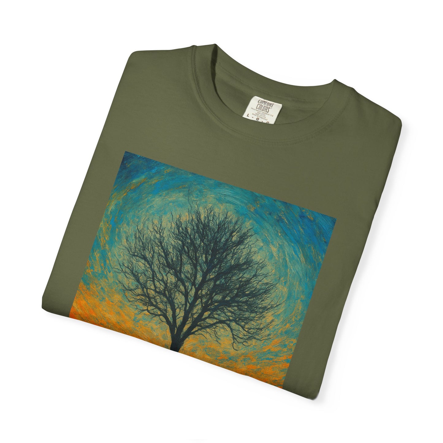Nature-Themed Unisex Garment-Dyed T-Shirt - Tree Design, Bohemian Tee, Nature Lover Gift, Eco-Friendly Fashion, Casual Wear - TRV