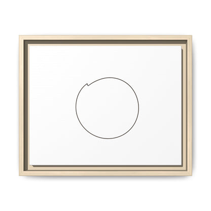 Framed matte canvas wall art featuring a minimal circular line design, ideal for modern home decor.