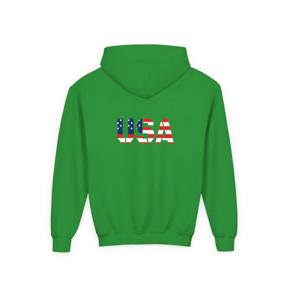 USA Flag Youth Hoodie, Youth Sweatshirt, Cool Hoodie for Kids, American Pride Apparel, Comfortable Boys and Girls Sweatshirt