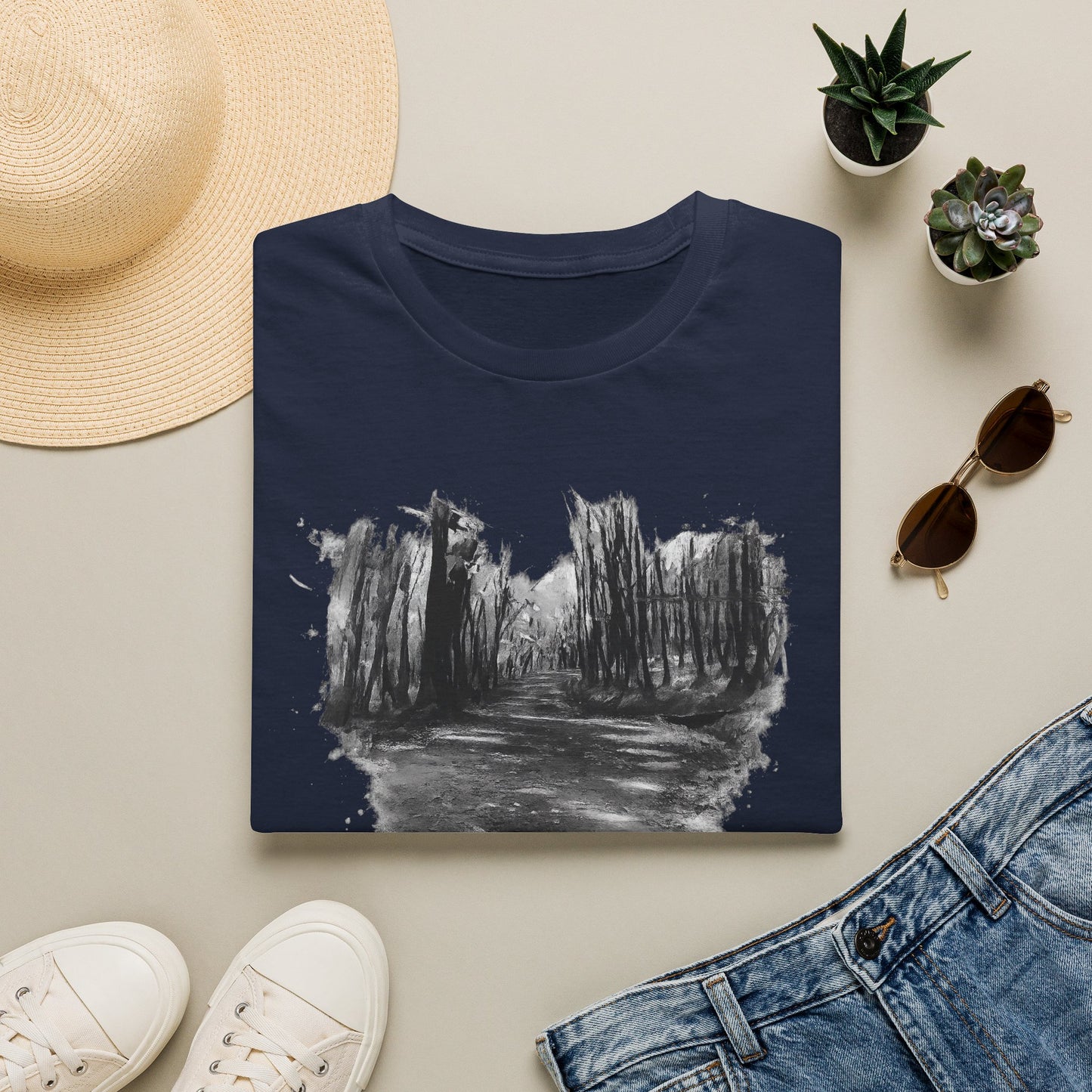 Minimalist Nature-Inspired Unisex Softstyle T-Shirt, Casual Wear, Everyday Style, Gift for Nature Lovers, Eco-Friendly Fashion