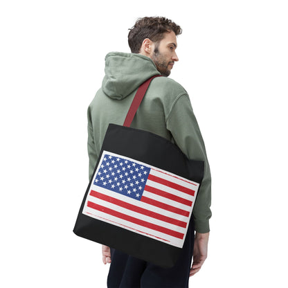 Patriotic Tote Bag, American Flag Carryall, Beach Bag, Reusable Shopping Tote, Independence Day Gift - TRV