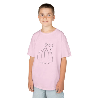 Cute Kids Heavy Cotton Tee - K-Pop Inspired Love Gesture