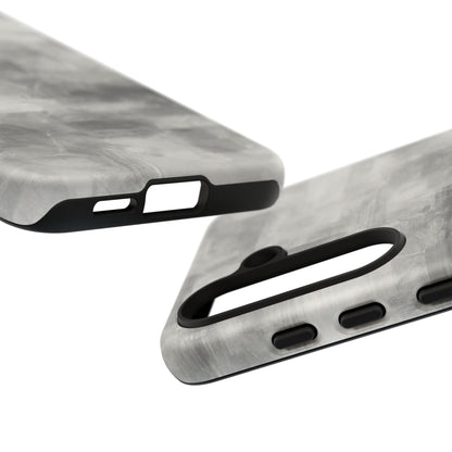 Abstract gray grid design phone case for iPhone, tough protective cover by Printify with modern geometric pattern.