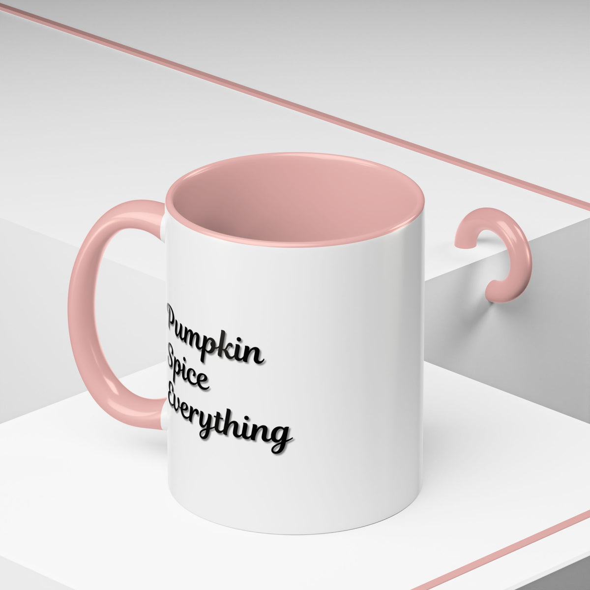 Pumpkin Spice Everything accent coffee mug from Printify with fall-themed design, 11oz or 15oz capacity, ceramic coffee cup