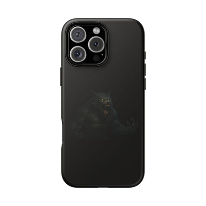 Dark monster graphic werewolf phone case by Printify, durable protective cover with fierce monster design for smartphones.