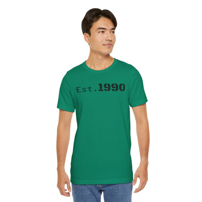 Est. 1990 Unisex Tee, Vintage Style Short Sleeve Shirt, Gift for 30th Birthday, Retro Casual Wear, Year Established T-Shirt