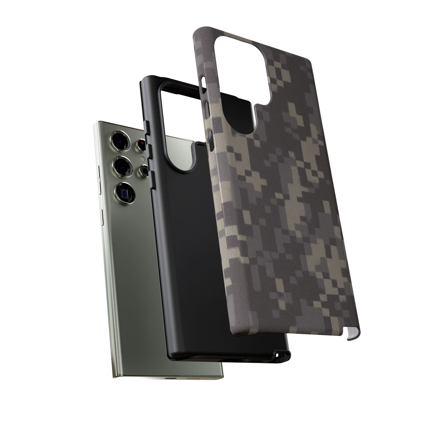 Camouflage Tough Phone Case by Printify featuring rugged digital camo design and durable protective cover for smartphones.