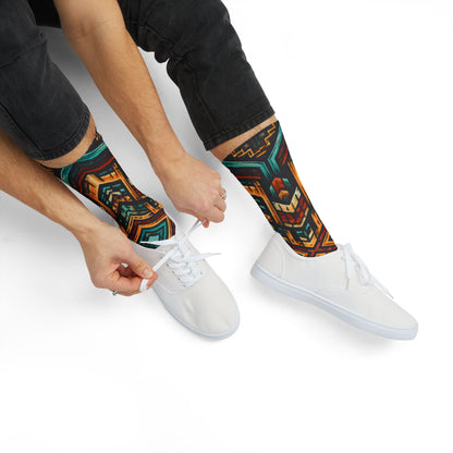 Southwestern Aztec Pattern Socks | Geometric Tribal Print