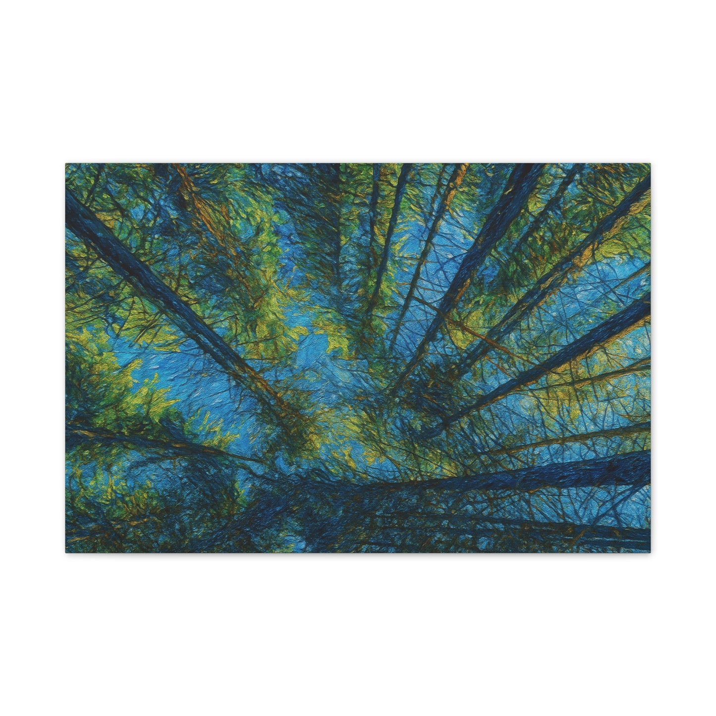 Forest Canopy Canvas Print — Upward View Trees Wall Art (Stretched Canvas 0.75")