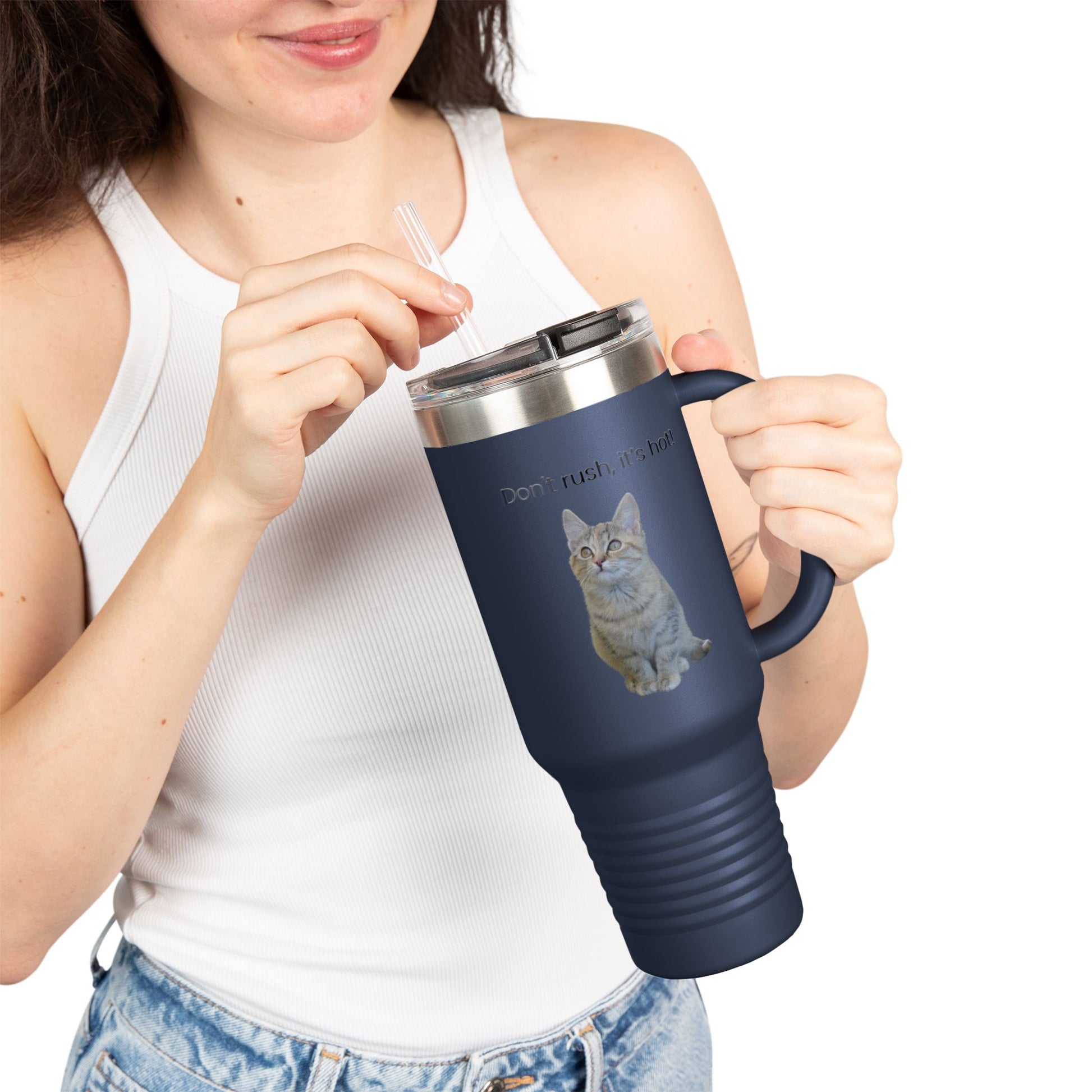 Funny Cat Insulated Travel Mug - 40oz - Perfect for Hot Drinks - TRV