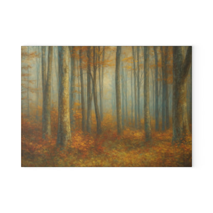 Autumn Woodland Misty Forest Glass Cutting Board - view 2