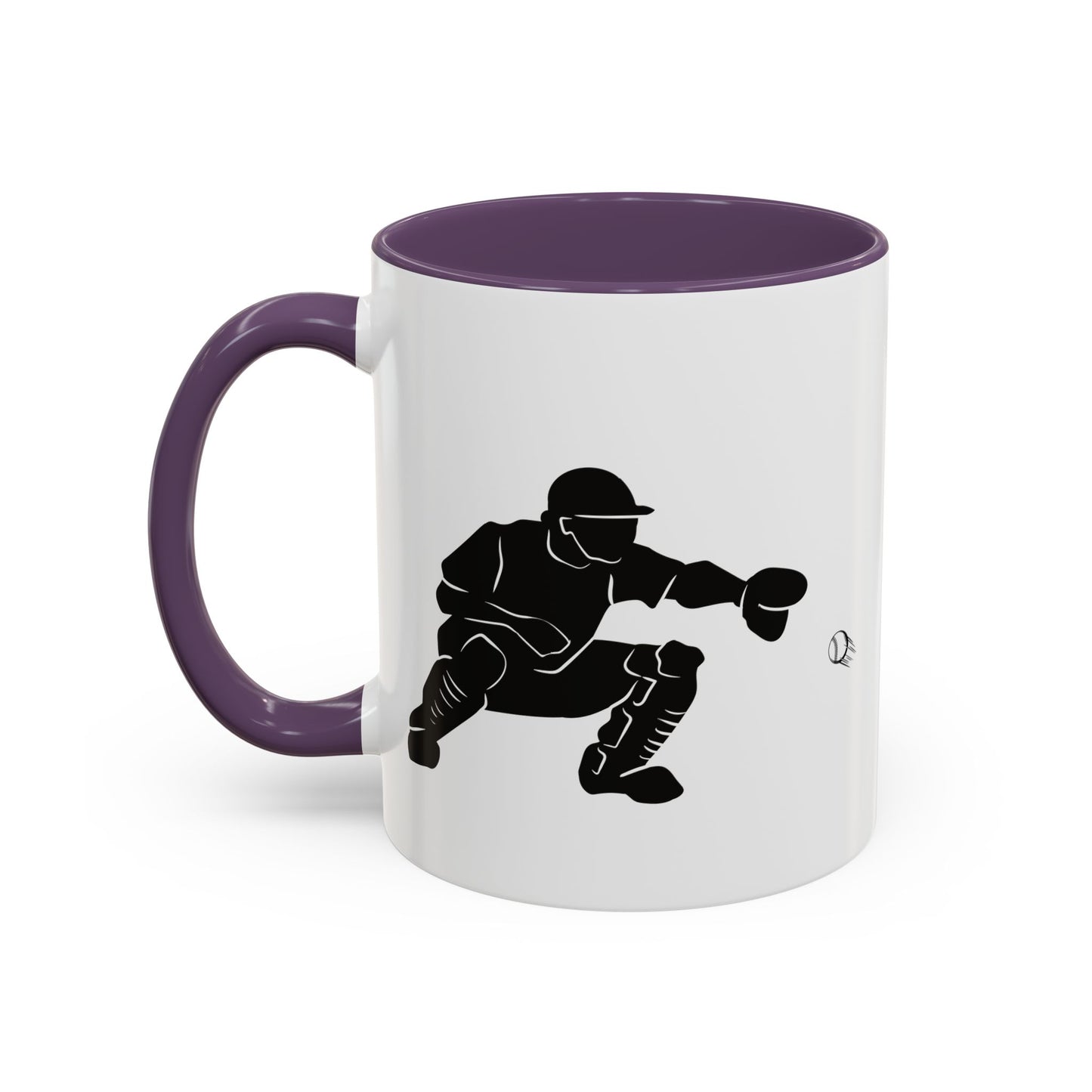 Baseball Catcher Coffee Mug, Sports Gift for Coaches, Black Accent Mug for Fans, Perfect for Birthdays & Celebrations, Unique Cup - TRV