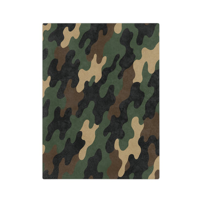 Cozy Camo Velveteen Microfiber Blanket - Soft, Warm, Perfect for Camping, Outdoors, Military Theme, Home Decor, Gift Idea - TRV