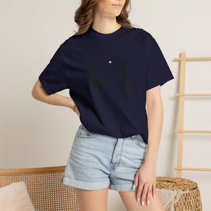 Black baseball silhouette T-shirt featuring a minimal graphic of a baseball player, casual style by Printify.