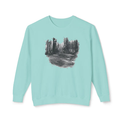 Scenic Minimalist Crewneck Sweatshirt - Cozy Art Tee for Nature Lovers, Gift for Her, Layering Essential, Perfect for Fall, Everyday Wear - TRV