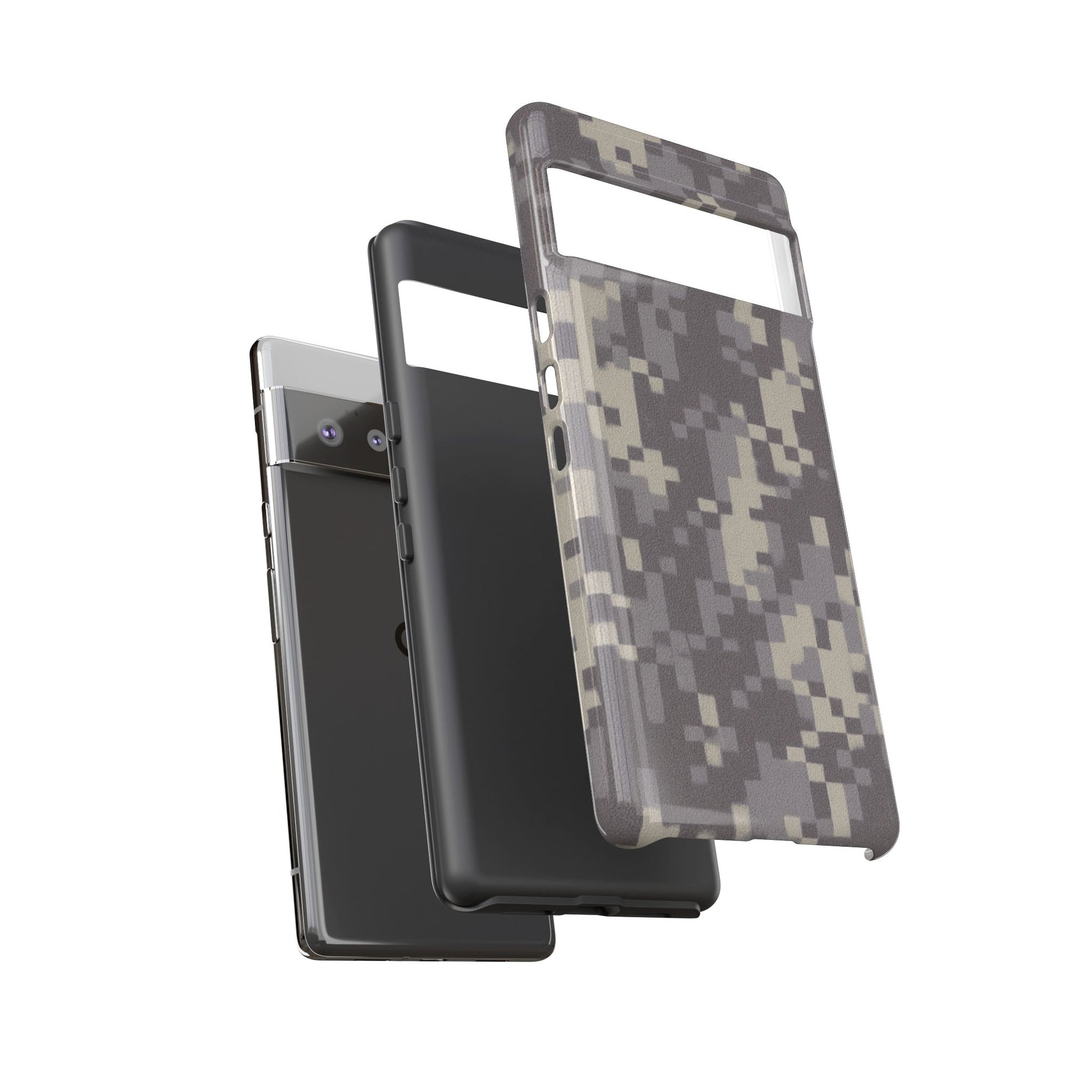 Digital camouflage tough phone case by Printify, rugged protective cover for smartphones with digital camo pattern.