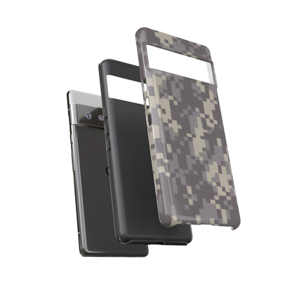 Digital camouflage tough phone case by Printify, rugged protective cover for smartphones with digital camo pattern.