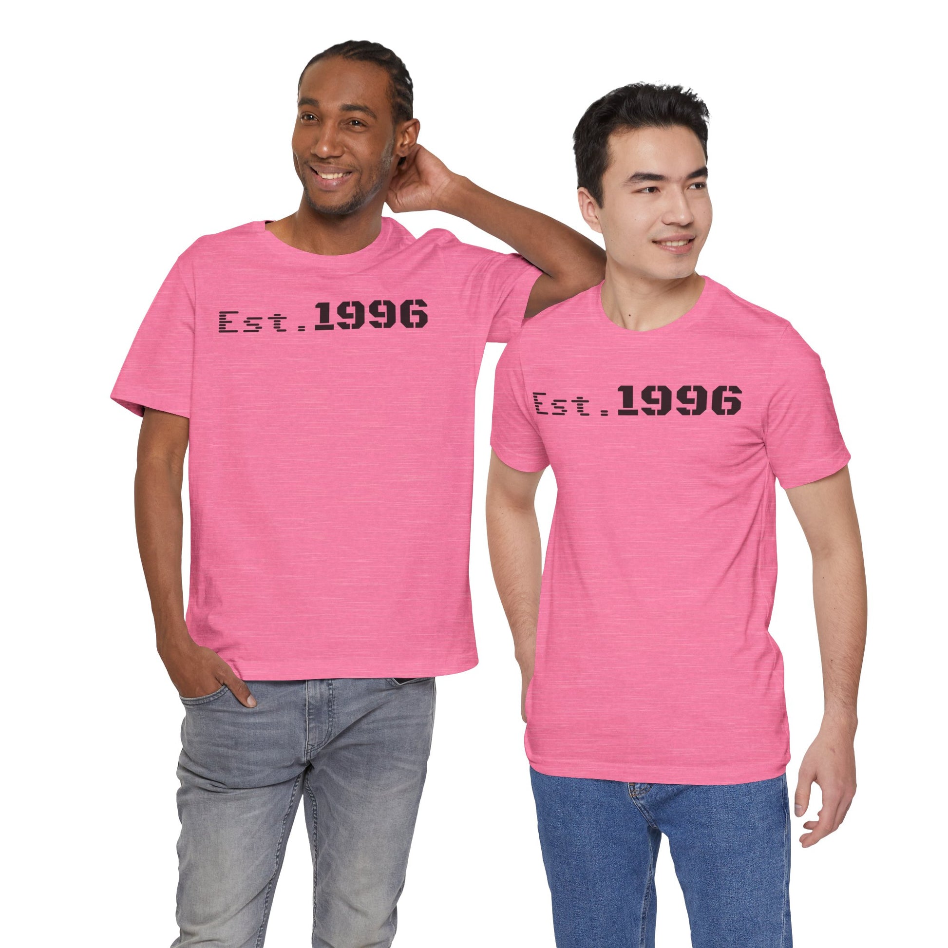 Unisex Jersey Tee - 'Est. 1996' Graphic Shirt, Birthday Gift, Casual Wear, Vintage Style, Retro Fashion, Gift for Him/Her - TRV
