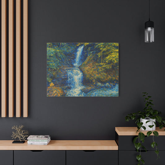 Artistic Waterfall Canvas Print, Nature Wall Art, Home Decor, Gift for Nature Lovers, Colorful Landscape Art - product image