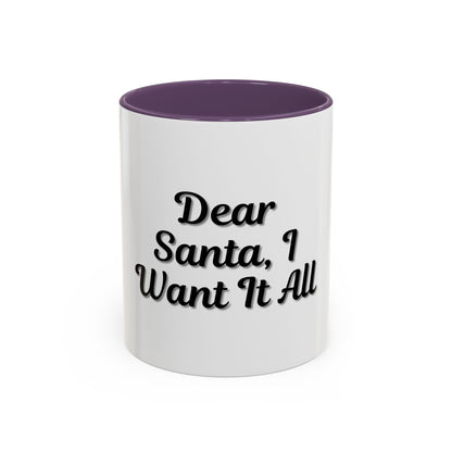 Dear Santa Accent Coffee Mug - Fun Holiday Mug for Christmas Enthusiasts - TRV