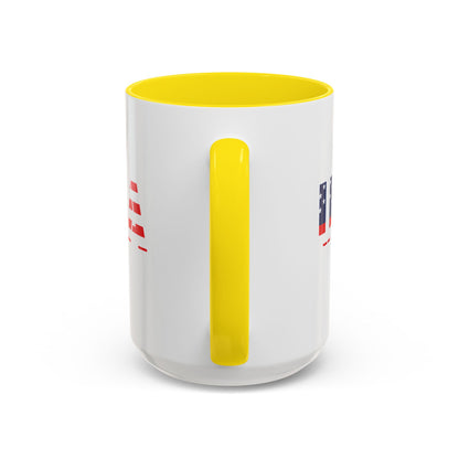 USA Flag Accent Coffee Mug — Patriotic 11/15oz Ceramic Coffee Cup