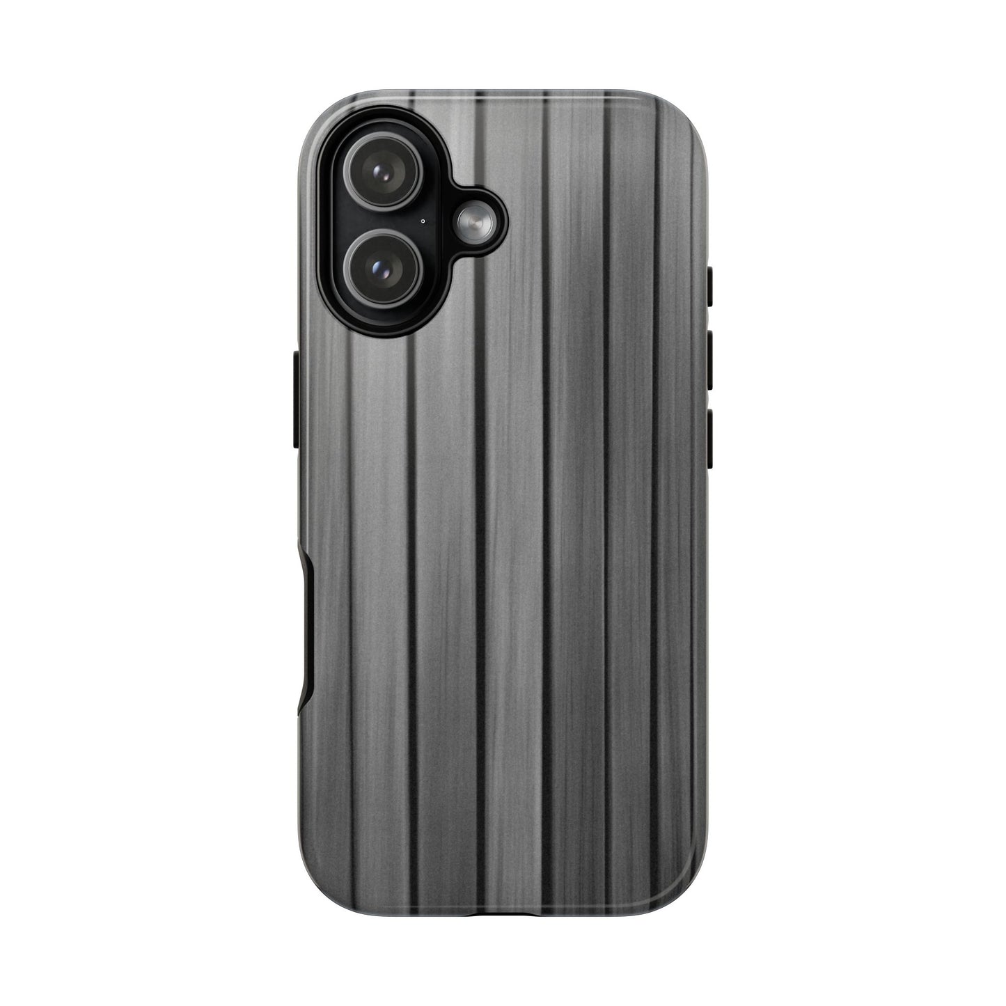 Ribbed metal texture iPhone phone case by Printify, tough protective cover with sleek design and durable construction.