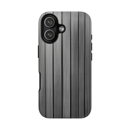 Ribbed metal texture iPhone phone case by Printify, tough protective cover with sleek design and durable construction.