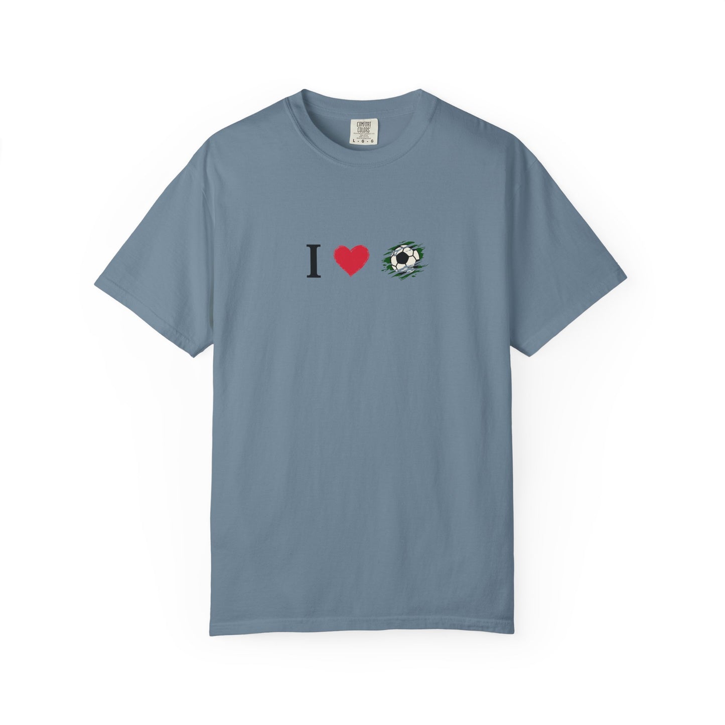 I Love Football (Soccer) Unisex Garment-Dyed T-shirt, Casual Tee, Everyday Wear, Gift for Him/Her, Stylish Apparel - TRV