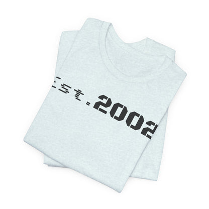 Established 2002 Unisex Tee, Vintage Style T-Shirt, Year Established Shirt, Retro Graphic Tee, Customizable Gift Idea