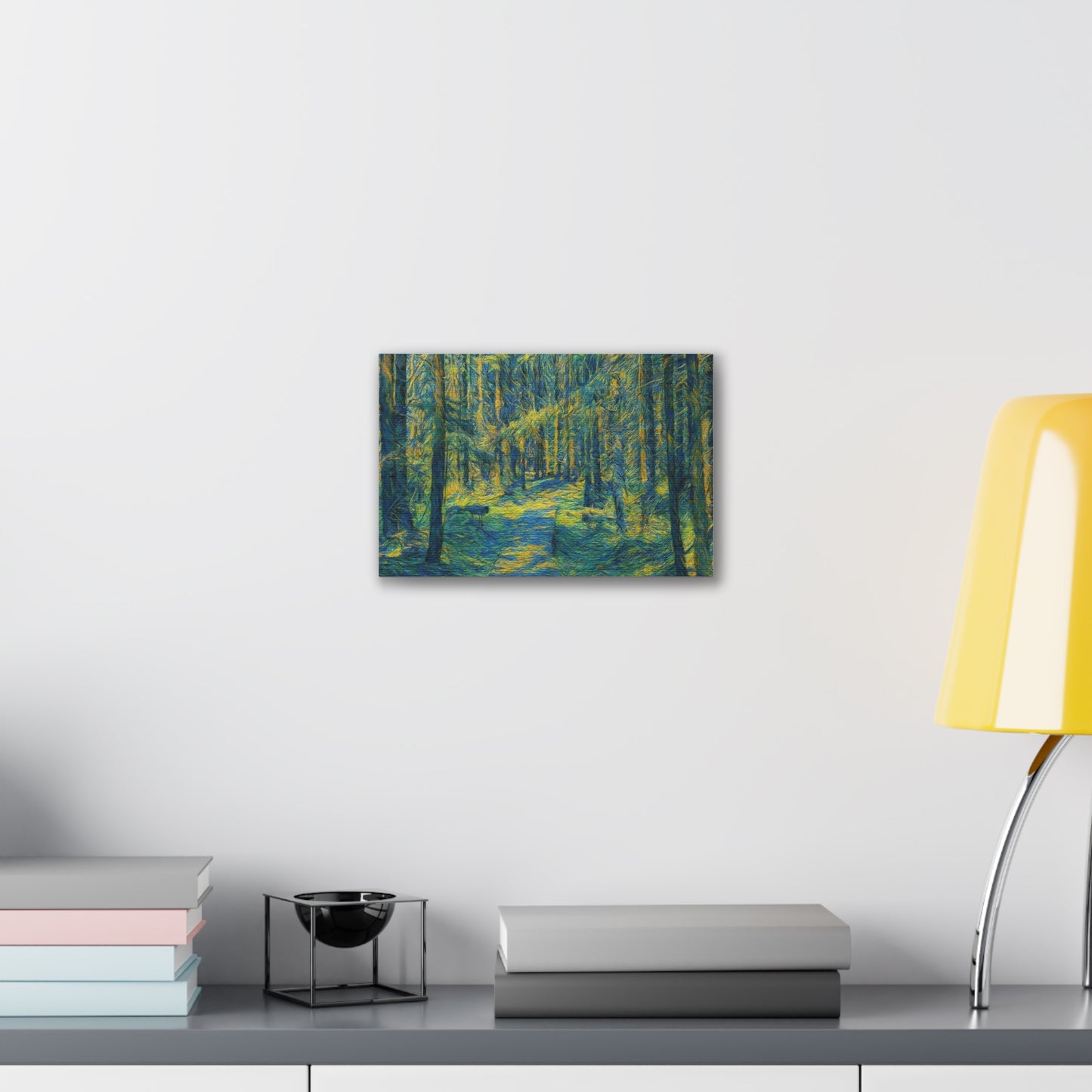 Sunlit Forest Path Canvas — Impressionist Woodland Wall Art